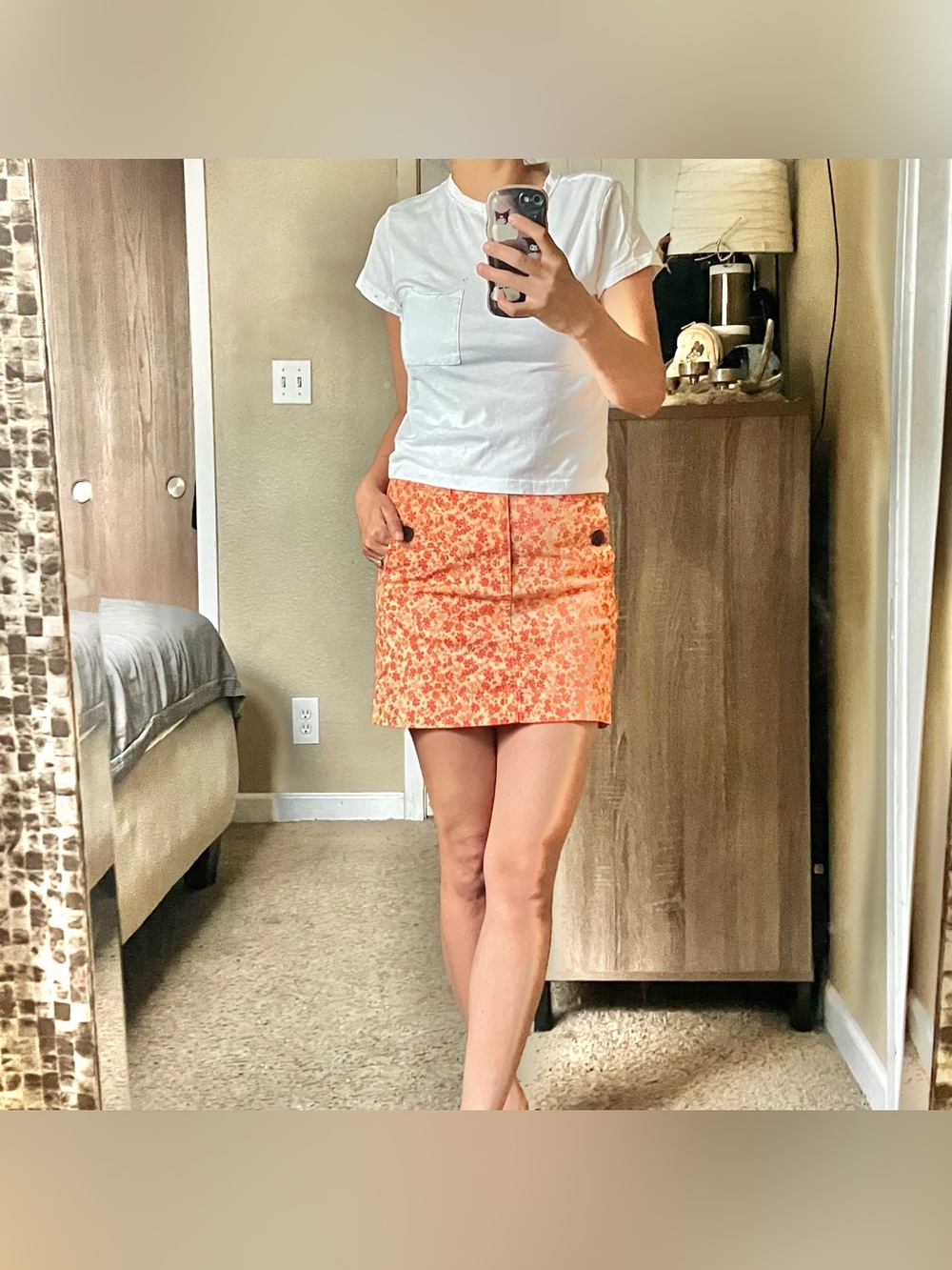 Wild Fable Orange Floral miniskirt